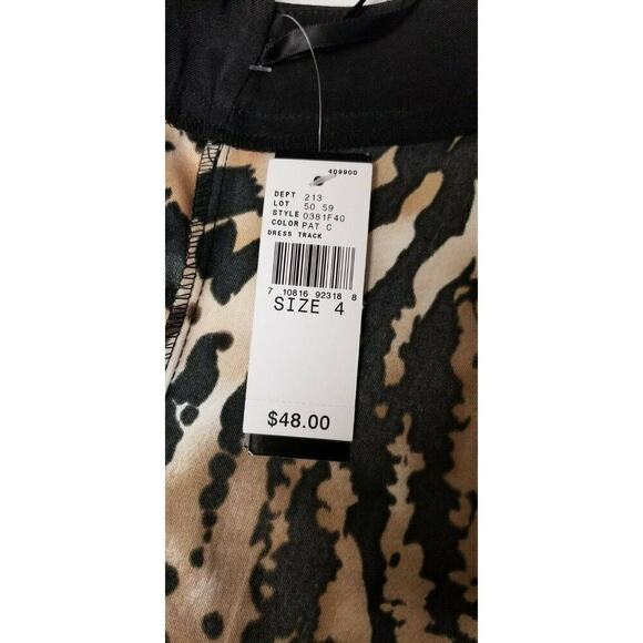 AB Studio Dress. Tiger Print. Black Trim. Size 4. Stretch Fabric. NWT - Picture 7 of 8